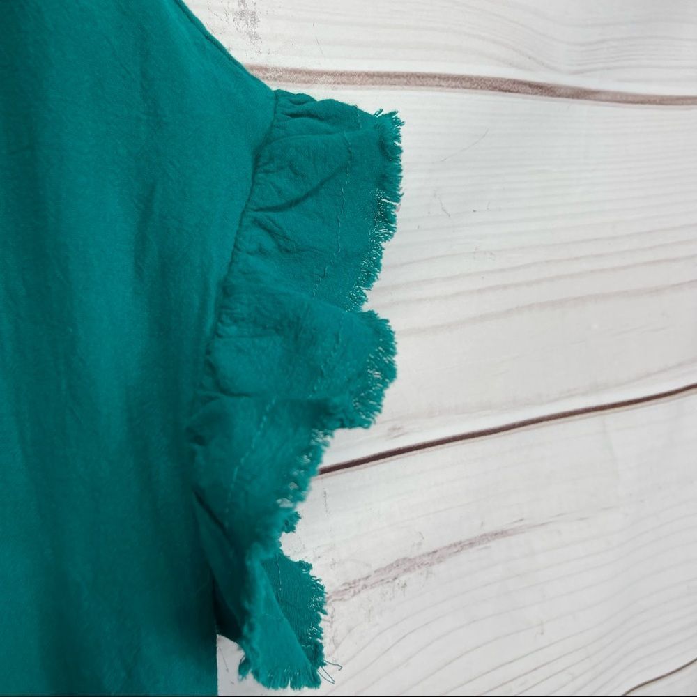 Umgee Button Front Tunic Top With Ruffled Sleeves - image 2